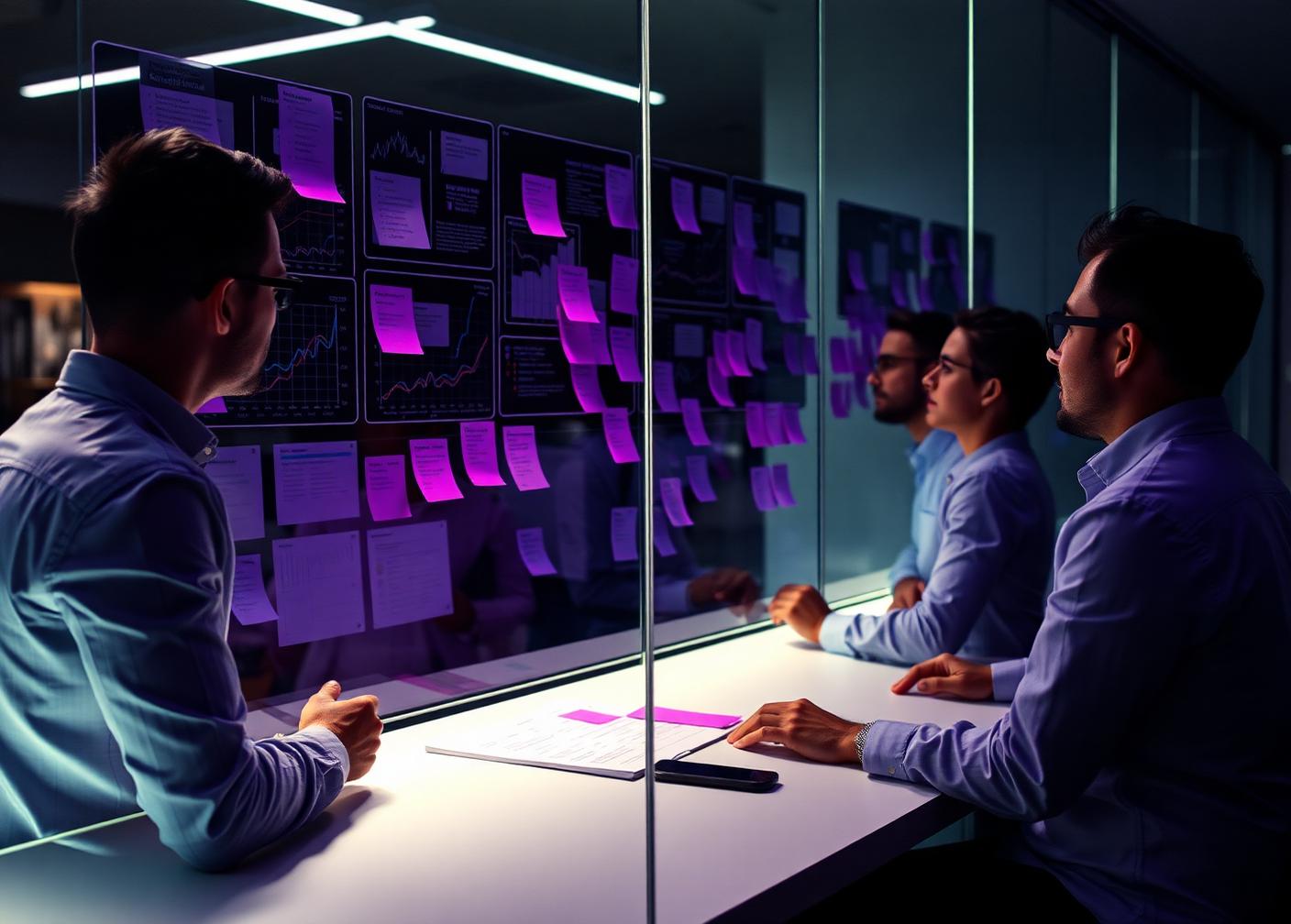 Team reviewing marketing performance charts